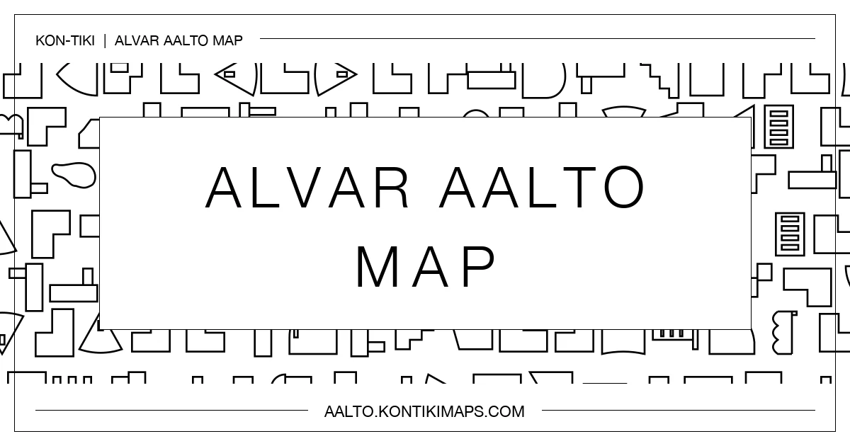 Alvar Aalto Map — illustrated building silhouettes